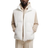 Puffer gilet for men high collar welt pocket with zip up front