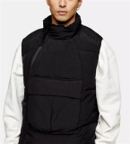 Custom men fashion black sleeveless sport padded winter gilet jacket