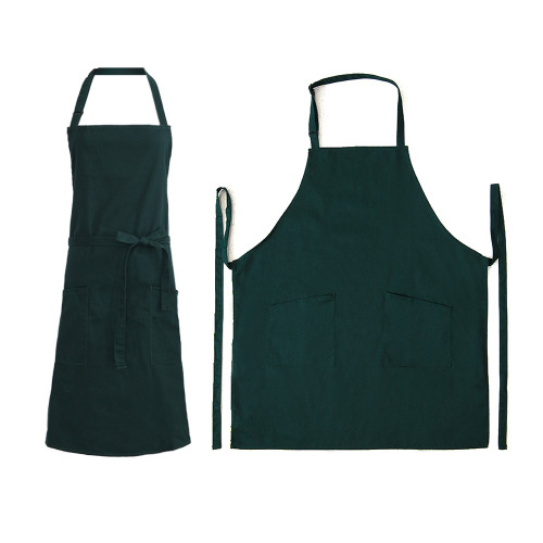 Dark green Navy blue high quality canvas cotton aprons kitchen custom print japanese korea style cooking apron