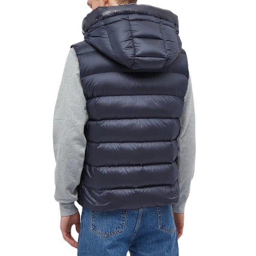 Waterproof Windproof Custom Goose Down Fill Toggle Hood 2-Way Zip Closure Vest Men
