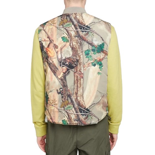 Factory manufacturer custom print mens ribbed collar zipper fly reversible puffer vest