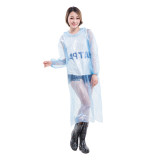 Travel Portable Rain Coat Waterproof Pe Adult Men's Transparent Clear  Poncho Custom Logo Disposable Raincoast for Safe