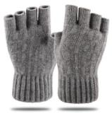 Unisex Warm Half Finger Stretchy Knit Fingerless Gloves custom logo touchscreen  Elastic Cuff gloves