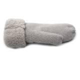 Wholesale jacquard mittens with fleece linen thicken winter mittens for adult plain solid color fleece mitten pattern