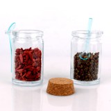140ml 4oz glass bottle for spices packing with cork lid plastic spoon