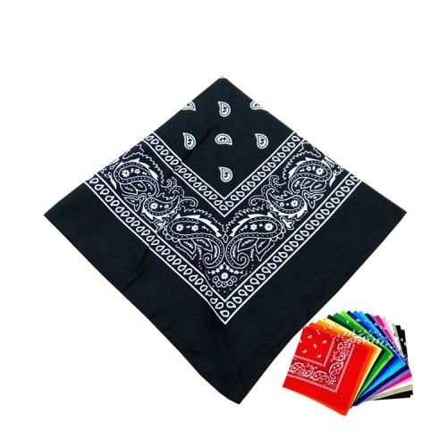 Drop-shipping Top Quality Cheap Custom Logo Paisley 100% Cotton Square Bandana Printing Free Sample