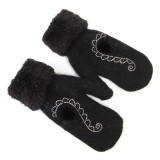 Custom Logo Winter Warm Women Rabbit Fur Acrylic Mittens