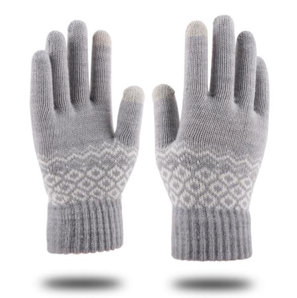Custom Pattern Touchscreen Gloves Stretch Knitted Mechanic Gloves Winter Warm Gloves for women mens