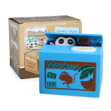 Xiaoboxing kids gift environmental material plastic atm savings piggi bank stealing coin blue monkey-money-box