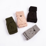 Ready to Ship Women Gloves Winter Girls Mittens Two Parts Half Finger Winter Mittens