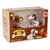 Good quality two robotic dogs rob game brown battery operated saving coin collector doggy piggy bank money box