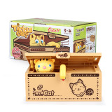 Funny decoration plastic don't touch me yellow cat coin bank magic tricks toy cute saving useless box