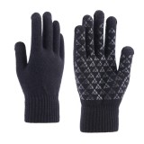 Custom Winter Anti-slip Touchscreen Knit Gloves For Men
