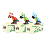 Good quality plastic EN71 test green bird children atm saving box toys parrot eat coin diy piggy bank for sale