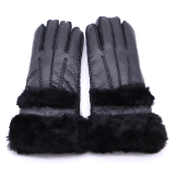 Winter Waterproof Snowboard Snow Warm Fleece Inside PU Leather Gloves