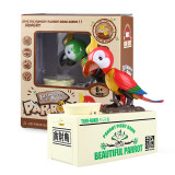 Good quality plastic EN71 test green bird children atm saving box toys parrot eat coin diy piggy bank for sale