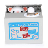 Funny plastic animal toys mischief stealing hamster piggy bank sacing coin collecting storage for sale