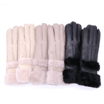 Winter Waterproof Snowboard Snow Warm Fleece Inside PU Leather Gloves