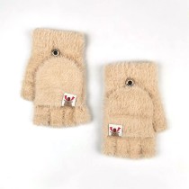 Winter Gloves Warm Wool Knit Flip Fingerless Gloves Mittens Convertible for Women Gifts