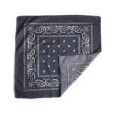 100% polyester 55 x 55 cm square paisley bandanna with stock pattern