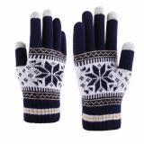 wholesale acrylic snowflake plush thick warm touch screen gloves