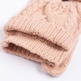 Women Warm Mitten Style Gloves Thermal Fingerless Mittens
