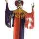 160cm Colorful Clothes Clown Skeleton Decoration Halloween Creepy Hanging Skeleton with Led Light