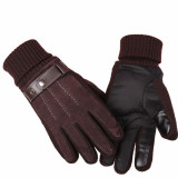 Winter Warm Touchscreen Texting Cashmere Lined Driving Motorcycle leather Gloves for men