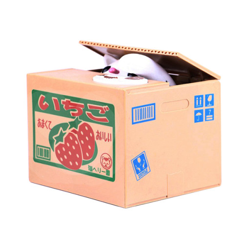 Japanese strawberry paper box stealing money plastic boxes storage coin bank for girl