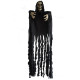 5feet Black Cloak Skeleton Haunted House Decoration Halloween Creepy Hanging Skeleton
