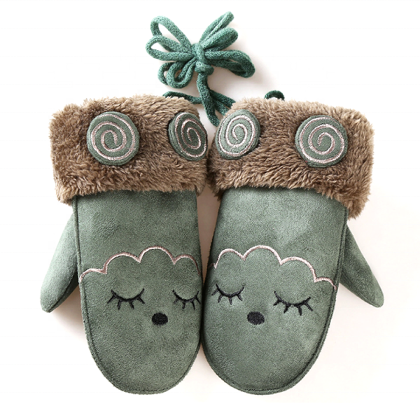 Kids Children Cute Cartoon Mittens Gloves Winter Warm Suede Gloves Mittens