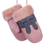 Kids Children Cute Cartoon Mittens Gloves Winter Warm Suede Gloves Mittens