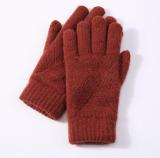 women winter wool gloves custom thick warm  knit touchscreen gloves