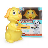 factory price cartoon design electric diet piggy bank yellow greedy dog eat coin atm bank toy for children