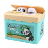 Wholesale plastic toy custom diy sticker steal coin panda box display mini atm machine piggy-banks-for-sale