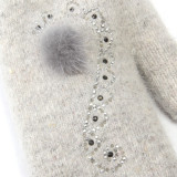 2019 high quality new design hot sale fleece inside soft warm acrylic and wool knitted gloves