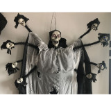 220cm 9 Heads Skeleton Decoration Halloween Creepy Hanging Skeleton with Led Light