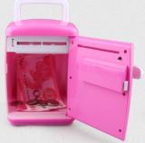 Popular children gift pink cartoon sticker plastic fingerprint password cash piggy atm toy safe money bank
