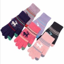 100% Acrylic Jacquard pattern winter keep warm Knitted Gloves