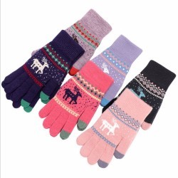 100% Acrylic Jacquard pattern winter keep warm Knitted Gloves