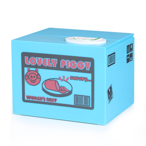 Xiaoboxing hot selling children gift ABS saving money box design stealing coin with plastic blue pig piggy bank