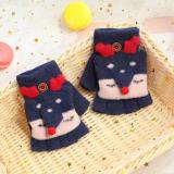 3D cute Kids Fingerless Mittens Convertible Flip Top Gloves super Soft Knitted Gloves