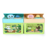 New arrival plastic dinosaur steal saving toy atm machine mechanical coin mini atm bank for kids