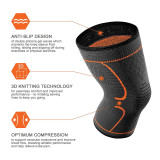 Customized Logo 3D Knitting Nylon Elastic Knee Sleeve Support For Men And Women