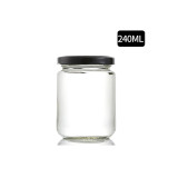 10oz Food grade cylinder glass pickled food jar with screw cap