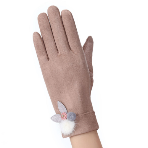 Winter Outdoor Warm Cute Leather Touch Screen Gloves for Women