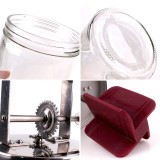manual 1000ml glass butter churn jar with wood handle