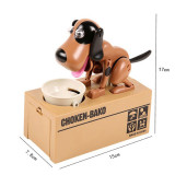 Top selling plastic custom kids cute animal spotty dog piggy toy coin box automatic eating money bank