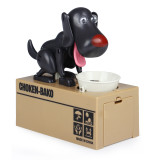 Top selling plastic custom kids cute animal spotty dog piggy toy coin box automatic eating money bank