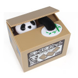Eco-friendly ABS gift loving plastic toys atm money save bank for home piggy stealing coin panda box